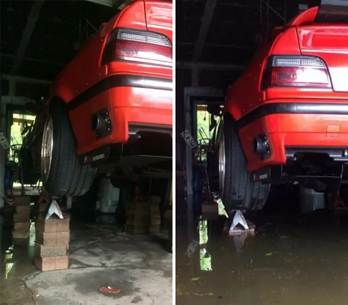 Guy Saves His Bmw From The Harvey Flood Waters