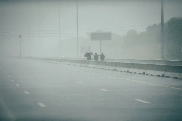 Pedestrians Tried To Escape Along Interstate 610 As Harvey Flooded Houston On Sunday