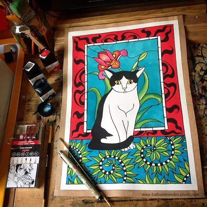 My Ever Growing Cat Art Collection