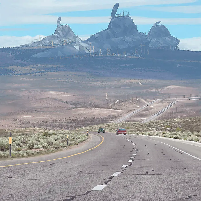 Girl And Her Robot Travel Through Wastelands In Alternate 90s USA In Chilling Illustrations