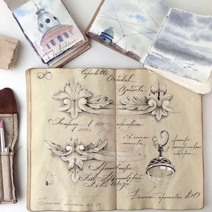 Esta artista rusa muestra su cuaderno de bocetos lleno de secretos visuales