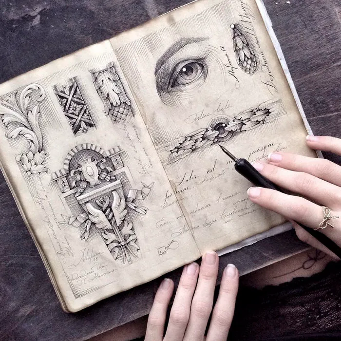 Esta artista rusa muestra su cuaderno de bocetos lleno de secretos visuales
