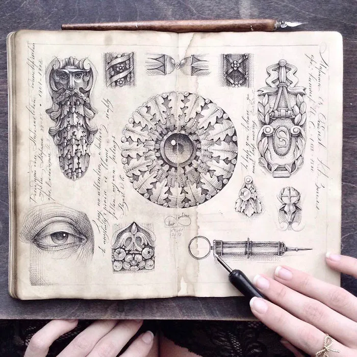 Esta artista rusa muestra su cuaderno de bocetos lleno de secretos visuales