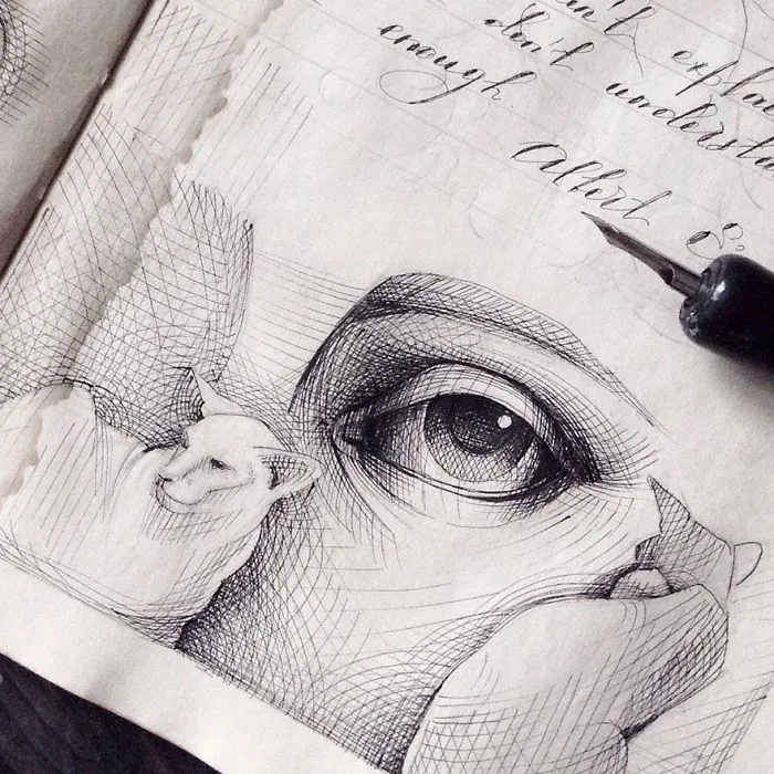 Russian Artist Reveals Her Mysterious Sketchbook To The World, And It's Full Of Visual Secrets