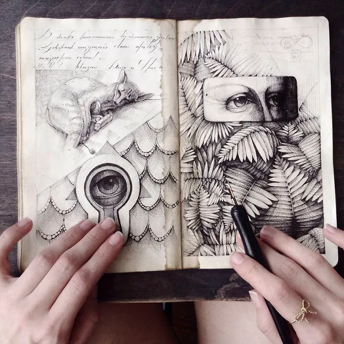 Esta artista rusa muestra su cuaderno de bocetos lleno de secretos visuales