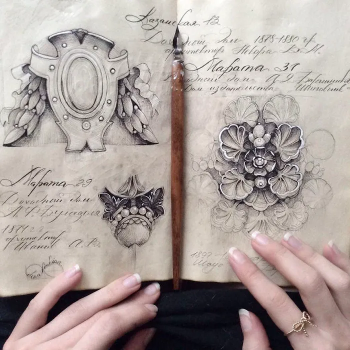 Russian Artist Reveals Her Mysterious Sketchbook To The World, And It's Full Of Visual Secrets