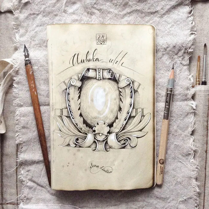 Russian Artist Reveals Her Mysterious Sketchbook To The World, And It's Full Of Visual Secrets