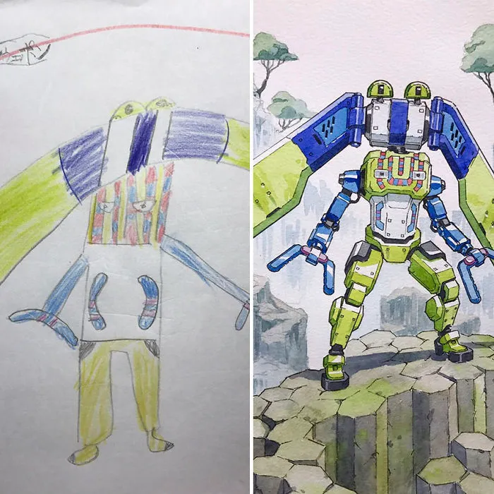 Dad Turns His Sons’ Doodles Into Anime Characters, And The Result Is Amazing (Part III)