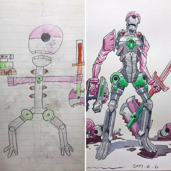 Dad Turns His Sons’ Doodles Into Anime Characters, And The Result Is Amazing (Part III)