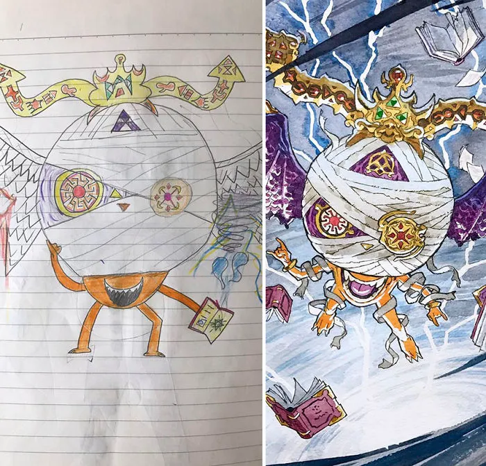 Dad Turns His Sons’ Doodles Into Anime Characters, And The Result Is Amazing (Part III)