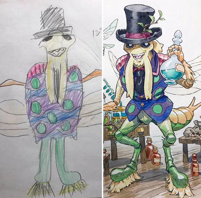 Dad Turns His Sons’ Doodles Into Anime Characters, And The Result Is Amazing (Part III)