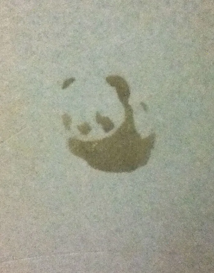 Found A Stain On A Restroom Wall That Looked Like A Panda