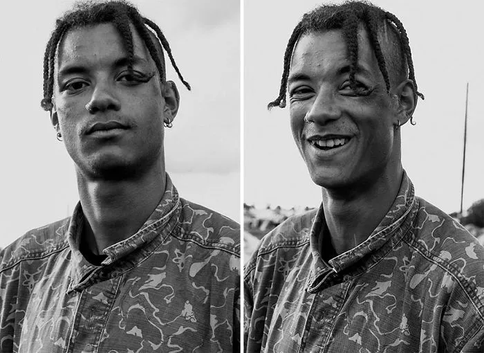 10 Retratos de Extraños Antes Y Después De Que Una Fotógrafa Los Besara