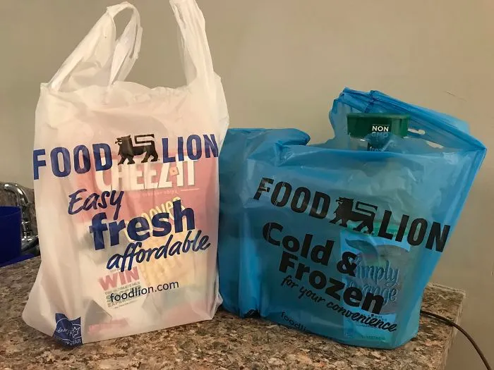 Bolsa azul para los productos fríos o congelados