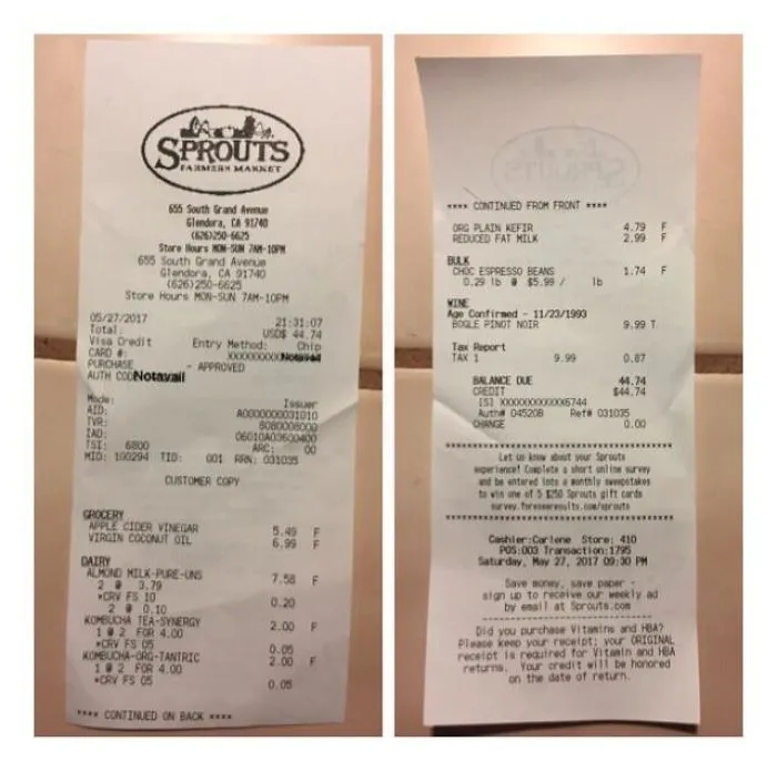 This Store Uses Both Sides Of The Receipt Paper
