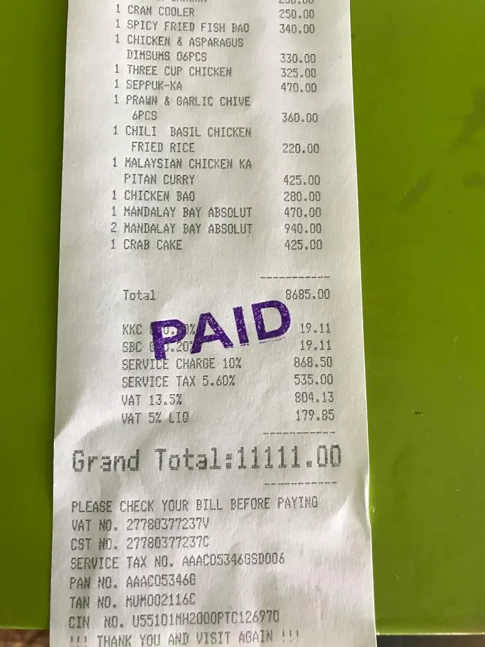 This Bill Is Exactly 11111