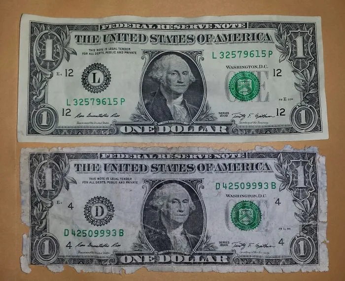 I Accidentally Washed A Couple Of Dollar Bills And One Turned Out To Be A Counterfeit