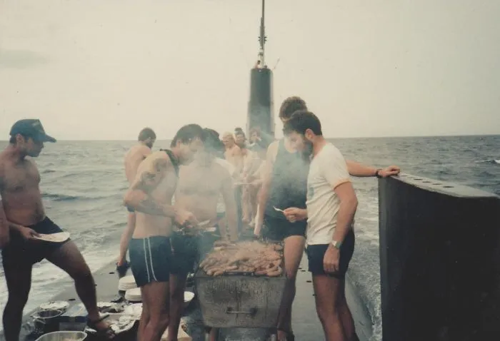 I Found A Photo Of My Dad Cooking A Barbecue On Top Of A Moving Submarine