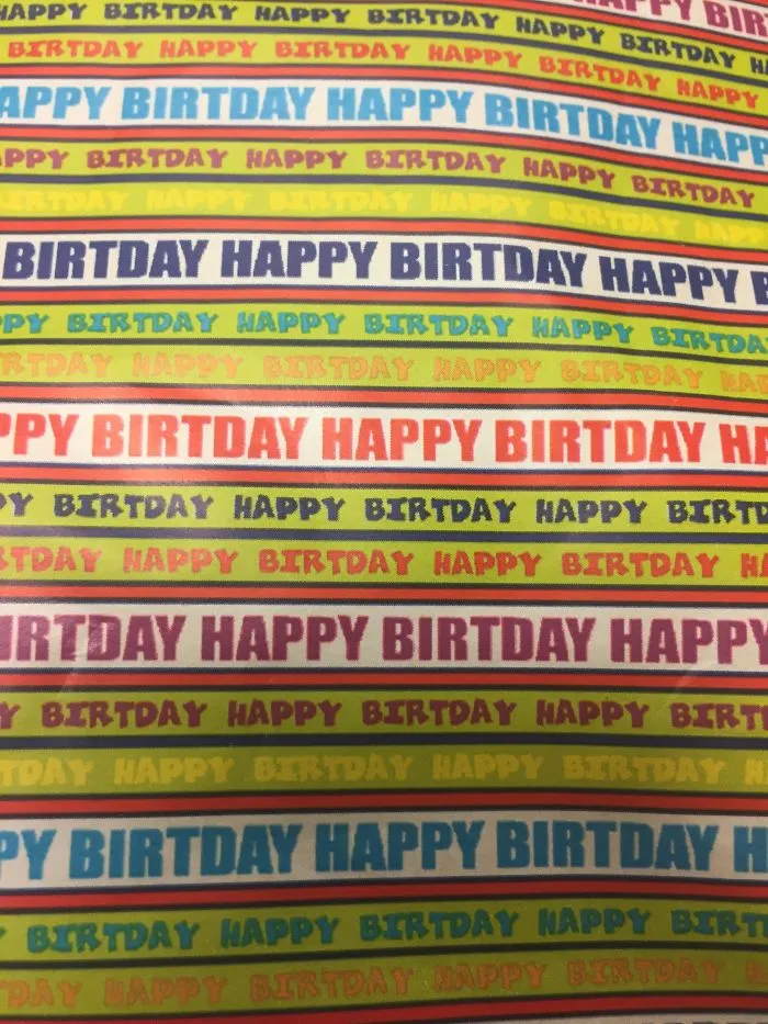 Wrapping Paper Of A Gift I Got For My Birtday