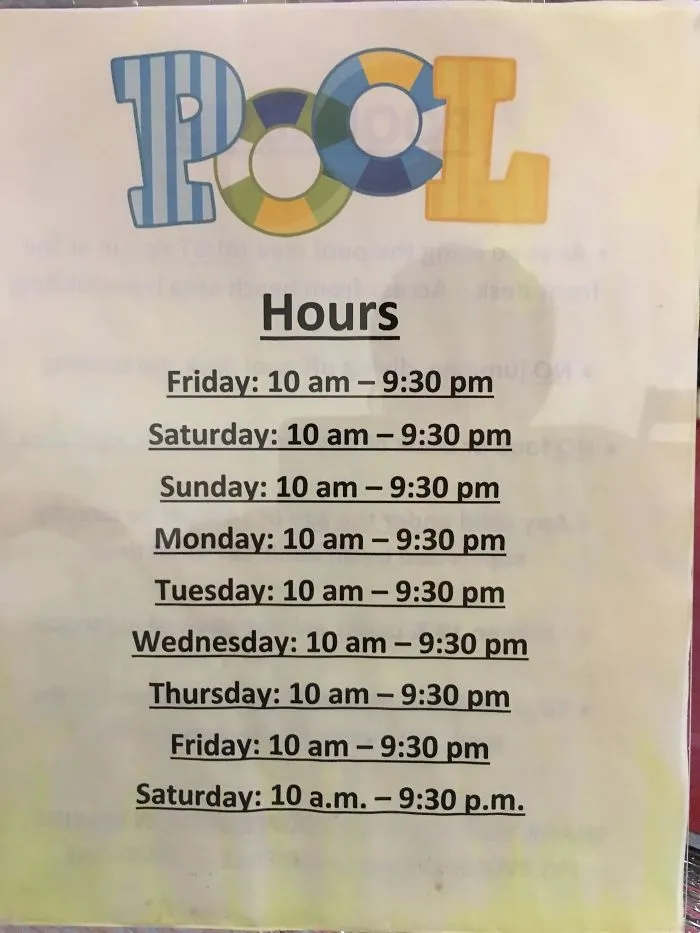 My Pools Hours Sheet