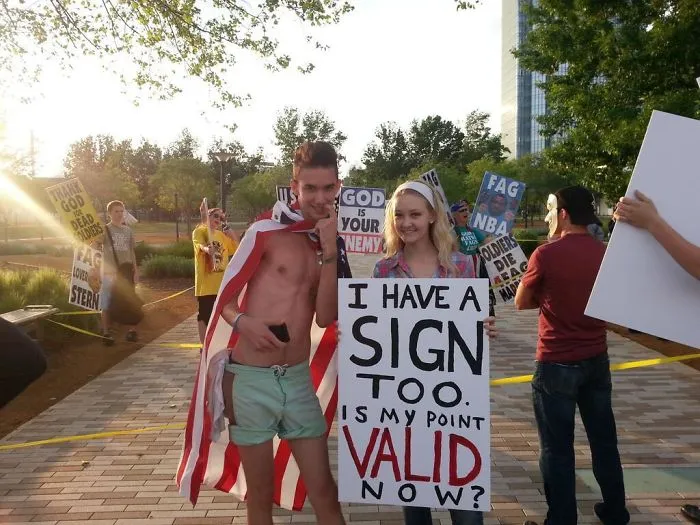 So I Went To A Westboro Baptist Church Protest... (I'm The One On The Left)