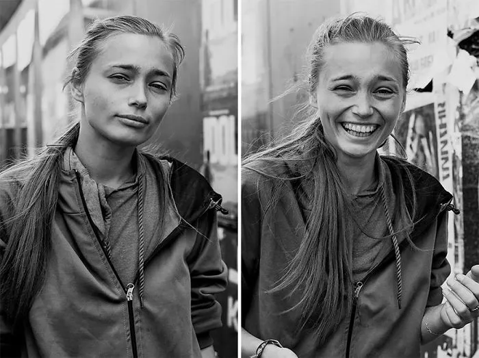 10 Retratos de Extraños Antes Y Después De Que Una Fotógrafa Los Besara