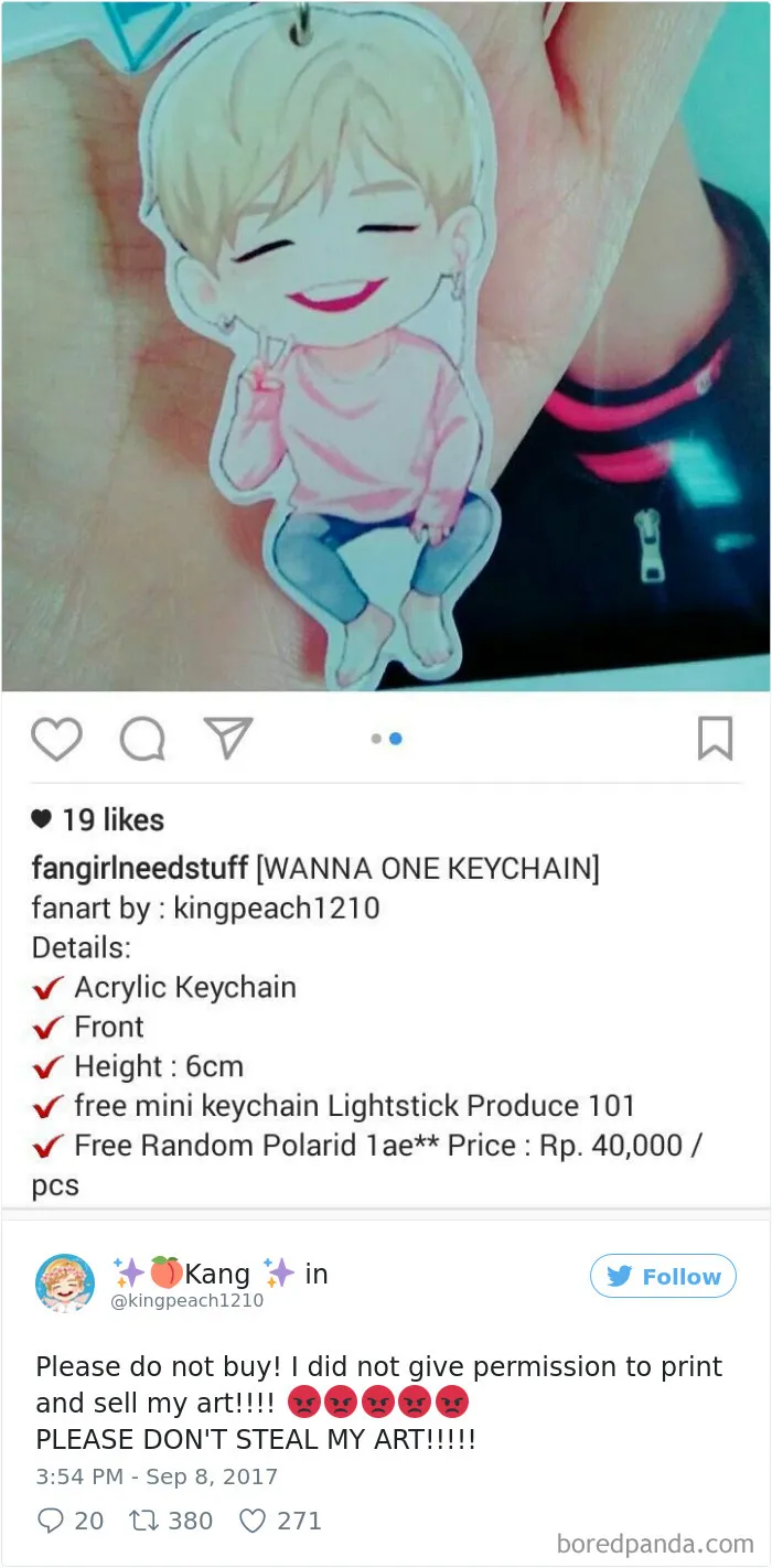 Internet Shop Using Artist's Fanart To Make Keychains