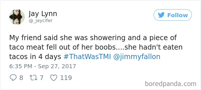 That Was Too Much Information Tweets Jimmy Fallon