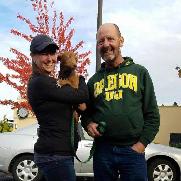 We Rescued Iris From Texas And Gave Her A Forever Home In Oregon.  This Is 2 Minutes After Getting Her Out Of The Van. She Was So Scared, But Warmed Right Up To Us!!