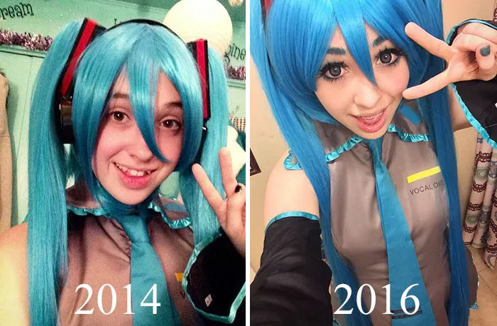 10+ Cosplayers muestran cómo han mejorado con los años y las diferencias son claras