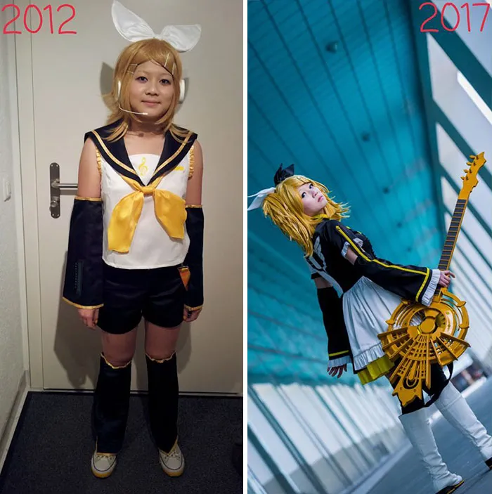 10+ Cosplayers muestran cómo han mejorado con los años y las diferencias son claras