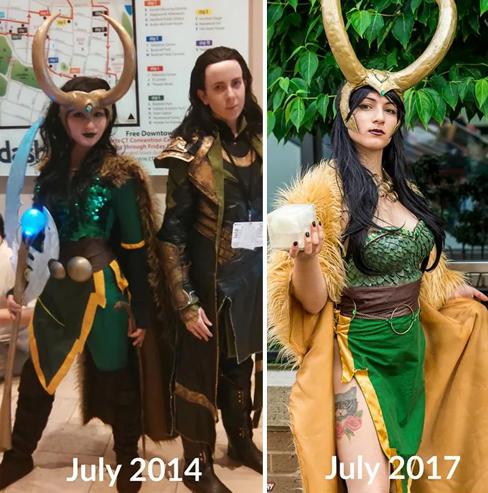 10+ Cosplayers muestran cómo han mejorado con los años y las diferencias son claras