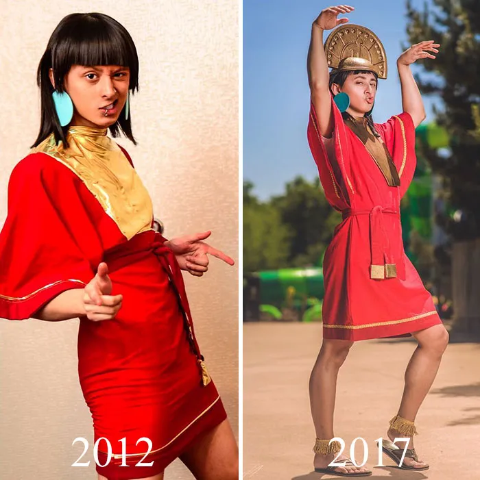 10+ Cosplayers muestran cómo han mejorado con los años y las diferencias son claras