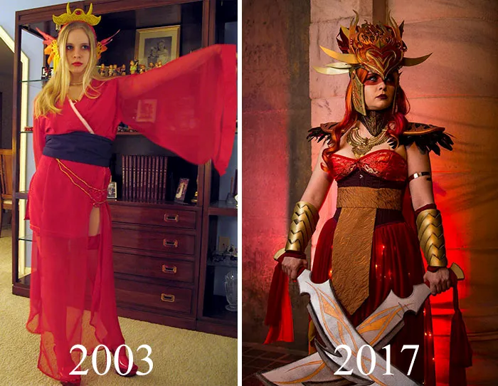 10+ Cosplayers muestran cómo han mejorado con los años y las diferencias son claras