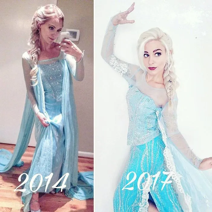10+ Cosplayers muestran cómo han mejorado con los años y las diferencias son claras