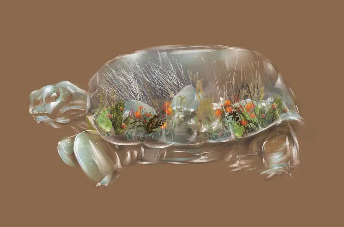I Draw Animals As Beautiful Glass Terrariums