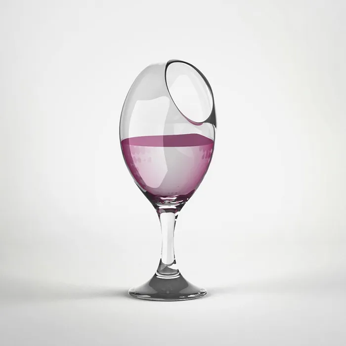 Copa de vino incómoda