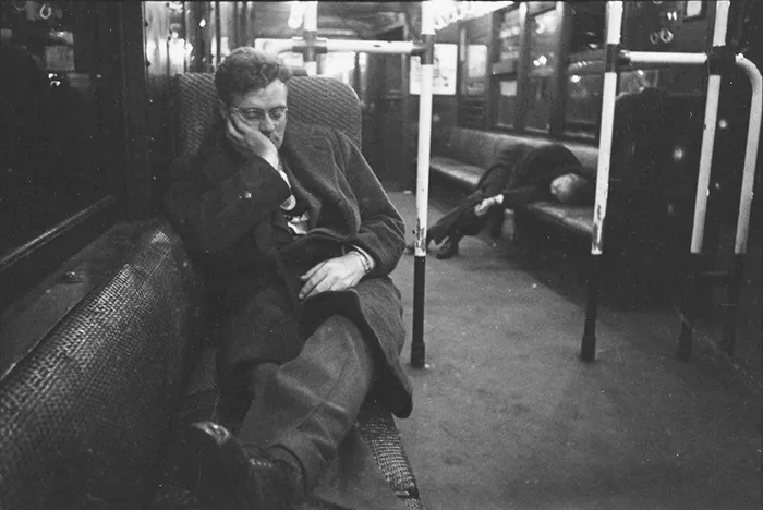 Men Sleeping In A Subway Car, 1946