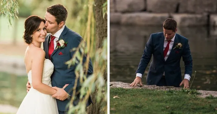 Groom Jumps Into River To Save Drowning Boy, Doesn't Even Take His Suit Jacket Off
