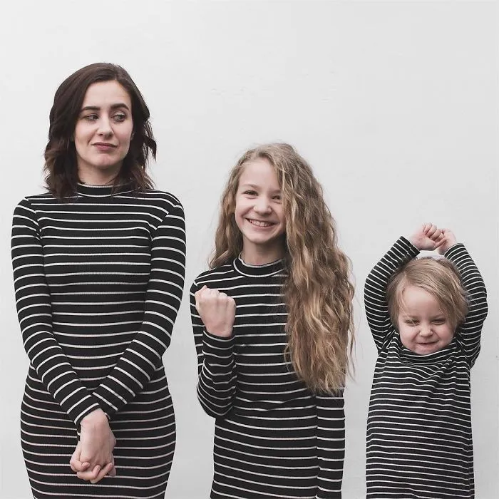 Mother Of Two Takes Adorable Photos Of Herself And Her Daughters In Matching Clothing (Part 2)