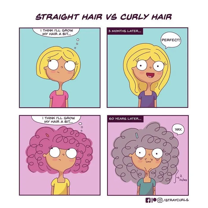 I Illustrated What It's Like Living With Curly Hair