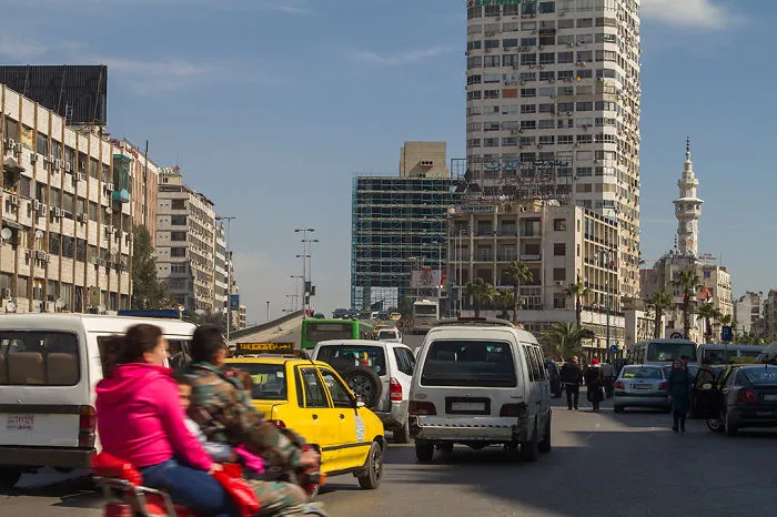 Bustling Street In Downtown Damascus