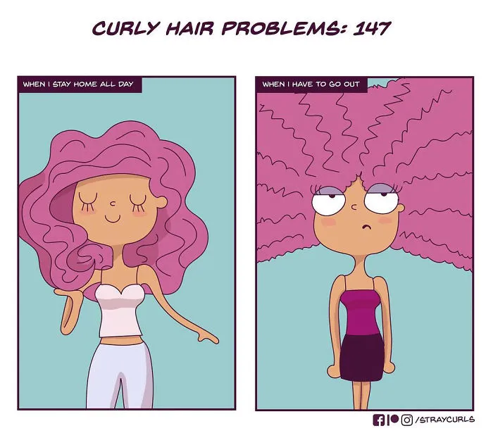 I Illustrated What It's Like Living With Curly Hair