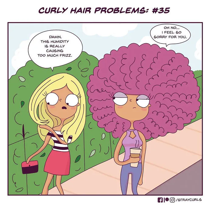 I Illustrated What It's Like Living With Curly Hair