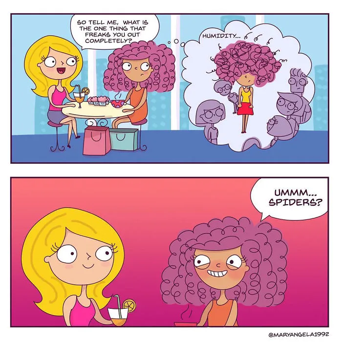 I Illustrated What It's Like Living With Curly Hair