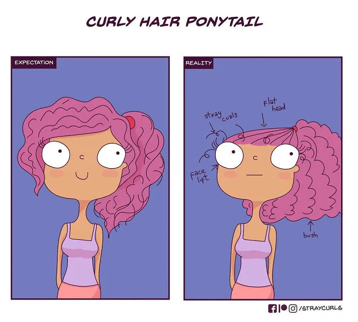 I Illustrated What It's Like Living With Curly Hair