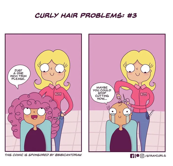 I Illustrated What It's Like Living With Curly Hair