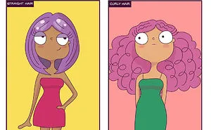 I Illustrated What It's Like Living With Curly Hair