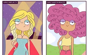 I Illustrated What It's Like Living With Curly Hair