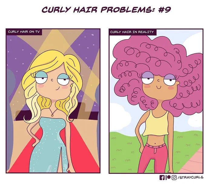 I Illustrated What It's Like Living With Curly Hair